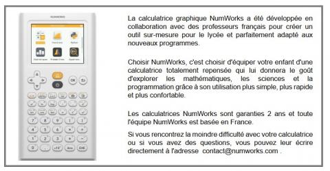 Calculatrice graphique Python - Lycée - Numworks - LA LIBRAIRIE